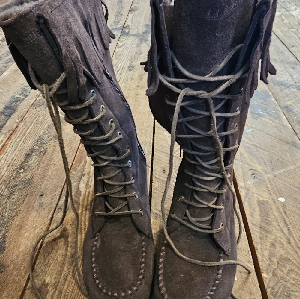 L.L. Bean brown fridge lined boots sz 7